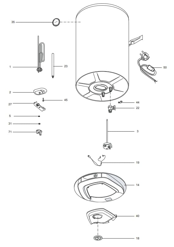 Запчасти Ariston ABS PLT 65 V SLIM купить в Костроме