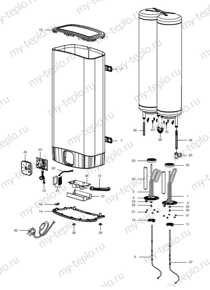 Запчасти Ariston ABS VLS EVO WIFI INOX PW 80 купить в Костроме