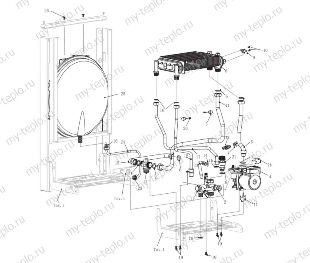 Запчасти для котла Electrolux Basic X 11 Fi купить в Костроме