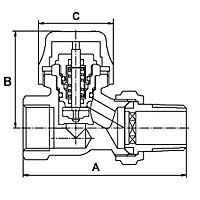 запчасти  Клапан радиатора термостатический прямой PROFactor   Купить  Клапан радиатора термостатический прямой PROFactor   в Костроме