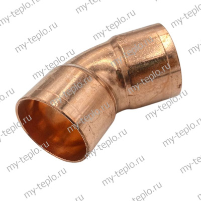 Медь Угол двухраструбный 45° 35 пайка